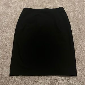 Zara basic black knee length pencil skirt gold zipper size‎ 6